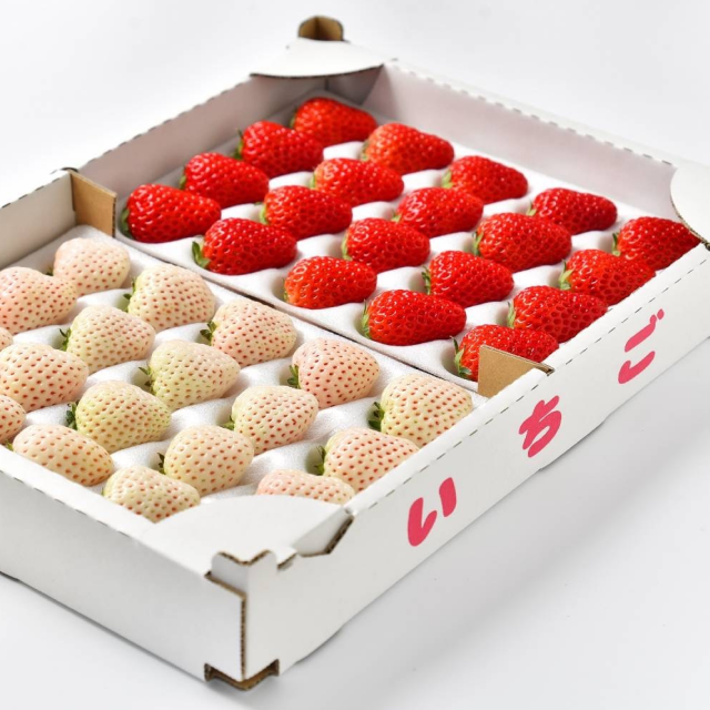 幸せの紅白いちご